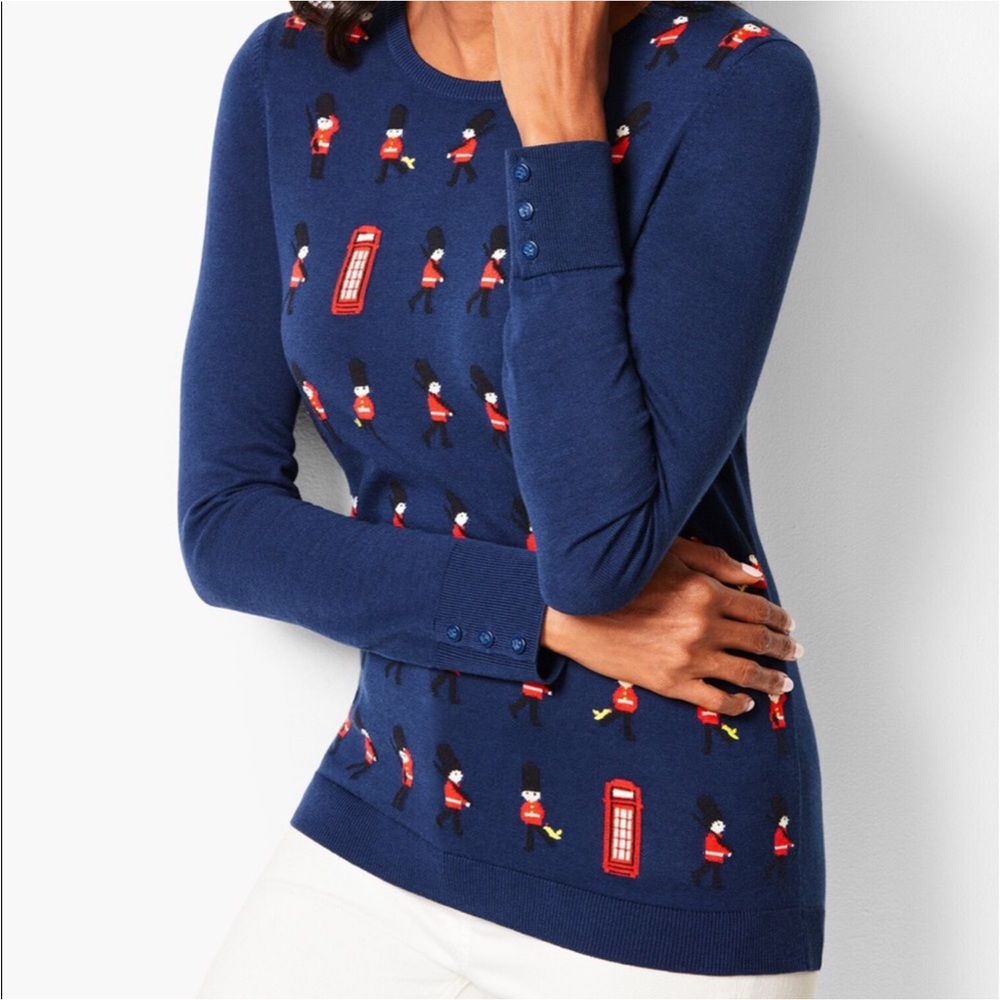 CUTE Ugly Christmas Sweater with Toy Soldiers London Nutcracker by Talbots - Picture 2 of 16